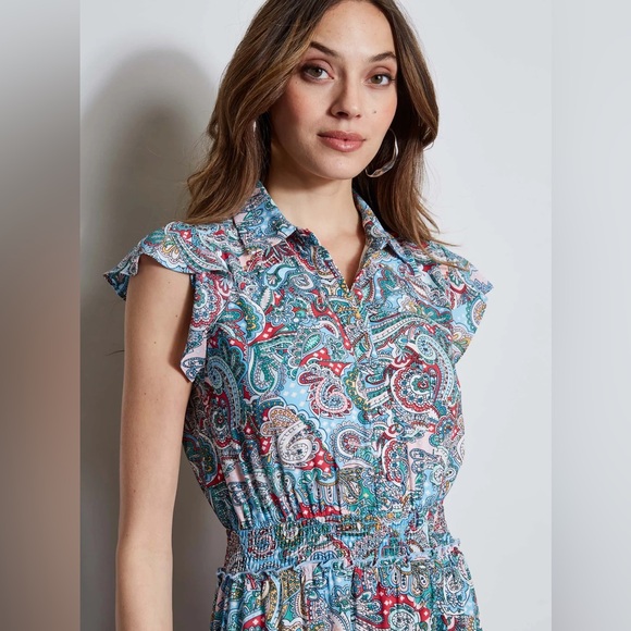 Tahari NWT Paisley Midi Dress - Picture 3 of 12